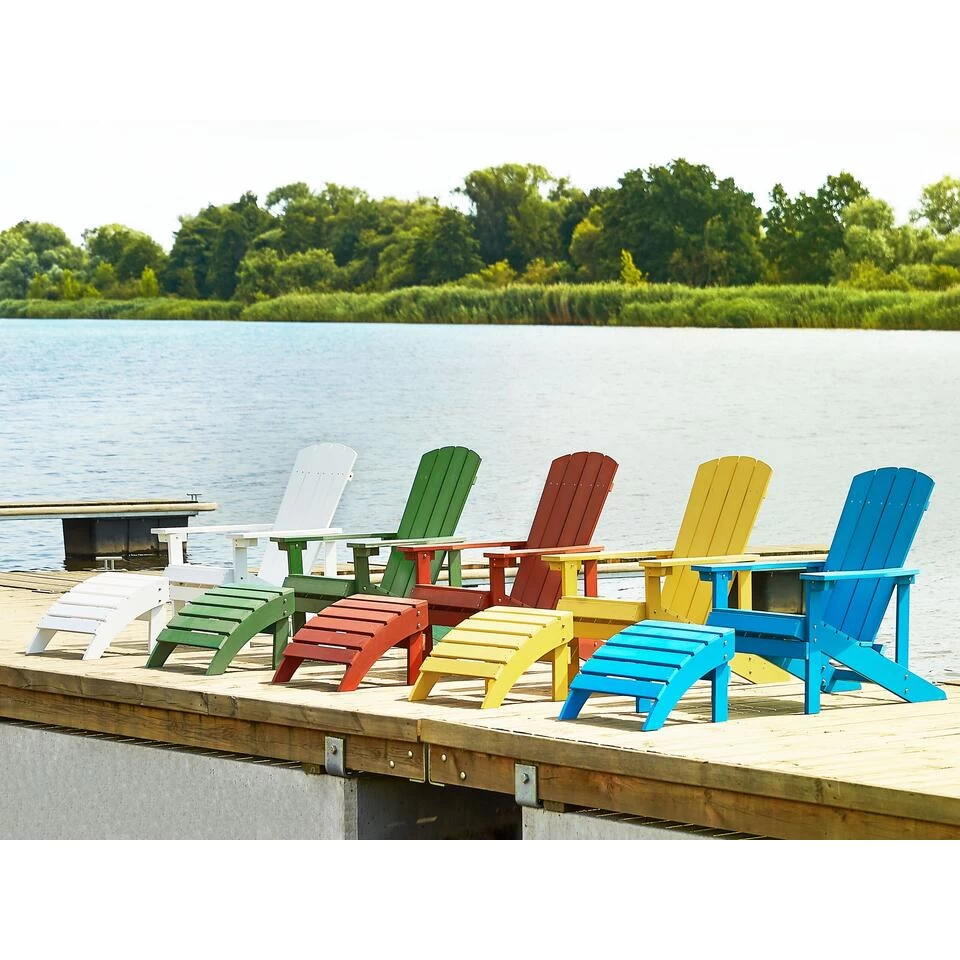 Beliani Tuinstoel ADIRONDACK - Rood Kunsthout 4 Beliani Tuinstoel ADIRONDACK - Rood Kunsthout - Afbeelding 2