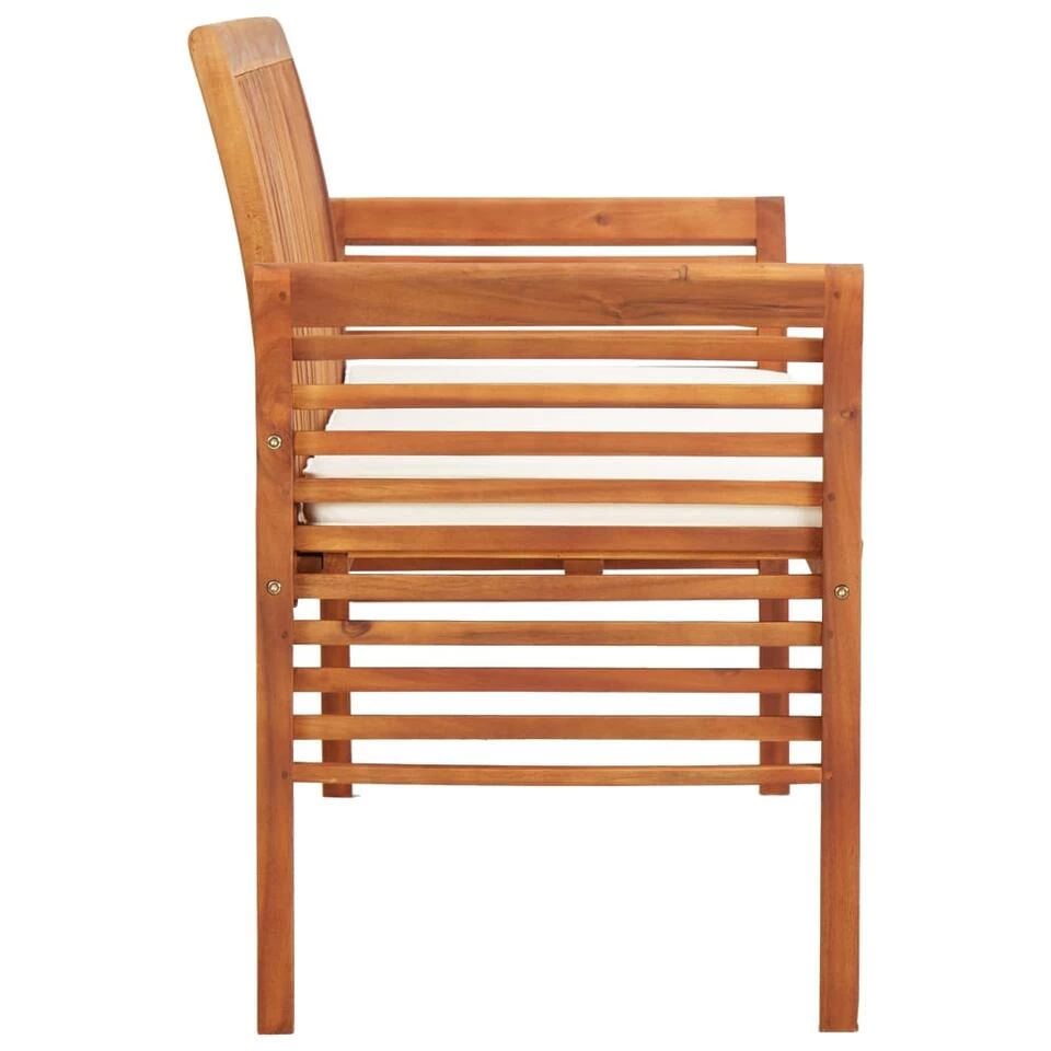 VidaXL Massief Acaciahouten Tuinbank Met Kussen 3-Zits Tuinset Buitenbank Bank 5 VidaXL Massief Acaciahouten Tuinbank Met Kussen 3-Zits Tuinset Buitenbank Bank - Afbeelding 3