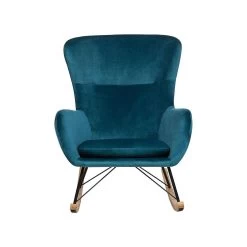 Beliani Schommelstoel ELLAN - Blauw Fluweel -Beroemde Tuinmeubel Winkel af000819e85548119cc015a01aa9732e