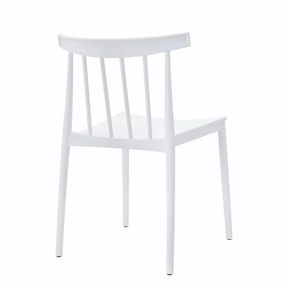 Giga Meubel Tuinstoelen Stapelbaar - Wit - Kunststof - Set Van 2 6 Giga Meubel Tuinstoelen Stapelbaar - Wit - Kunststof - Set Van 2 - Afbeelding 4