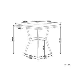 Beliani Tuintafel CASPRI - Donkere Houtkleur Aluminium -Beroemde Tuinmeubel Winkel b9411c6af1564a9baeb38abf28ebc70d