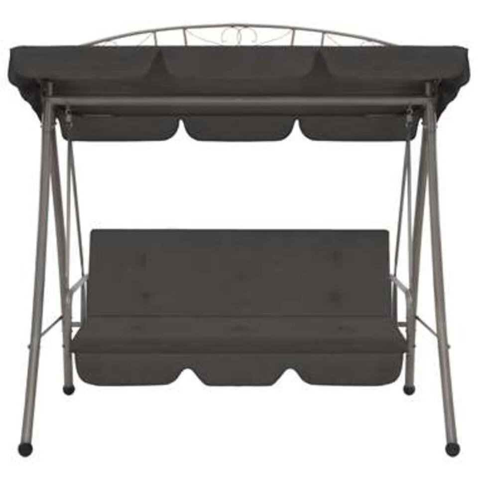 VidaXL Schommelbank Voor Buiten Met Dak 198x120x205 Cm Staal Antraciet 3 VidaXL Schommelbank Voor Buiten Met Dak 198x120x205 Cm Staal Antraciet - Afbeelding 2