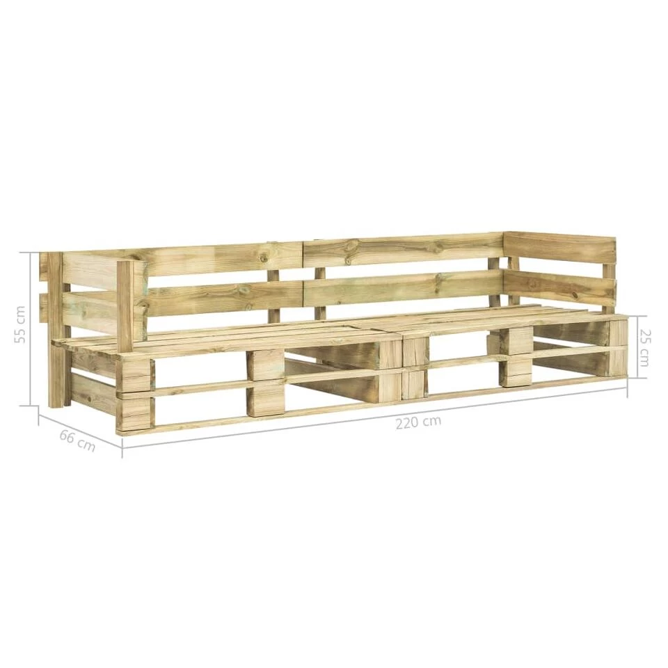 VidaXL Tuinbank 2-zits Pallet Hout 4 VidaXL Tuinbank 2-zits Pallet Hout - Afbeelding 2