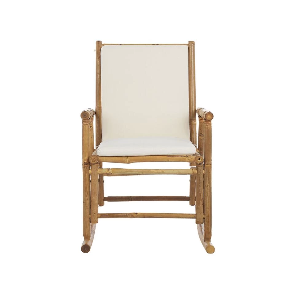 Beliani Schommelstoel FRIGOLE - Lichte Houtkleur Bamboehout 6 Beliani Schommelstoel FRIGOLE - Lichte Houtkleur Bamboehout - Afbeelding 4