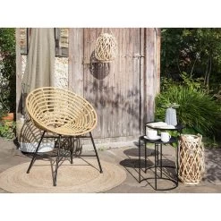 Beliani Tuinstoel ACERRA - Beige Pe Rotan -Beroemde Tuinmeubel Winkel cfba503cdd434f6b82867e4b4b1cb7ea