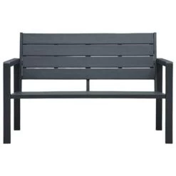 VidaXL Tuinbank Hout-look 120 Cm HDPE Grijs -Beroemde Tuinmeubel Winkel d31600f55e8549e6bf64ba3567dc79ae