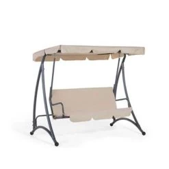 Beliani Schommelbank TEMPLE - Beige Polyester -Beroemde Tuinmeubel Winkel d39e3e0c1b3544ec829ed013f0b4b6a5