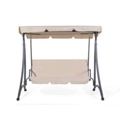 Beliani Schommelbank TEMPLE - Beige Polyester -Beroemde Tuinmeubel Winkel d47c907e1f6649428ea59280b68c1df0