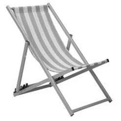 Beliani Tuinligstoel LOCRI - Grijs Polyester, Aluminium -Beroemde Tuinmeubel Winkel d605a719267e4a10899f8984c08cca06