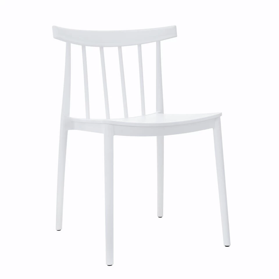 Giga Meubel Tuinstoelen Stapelbaar - Wit - Kunststof - Set Van 2 4 Giga Meubel Tuinstoelen Stapelbaar - Wit - Kunststof - Set Van 2 - Afbeelding 2