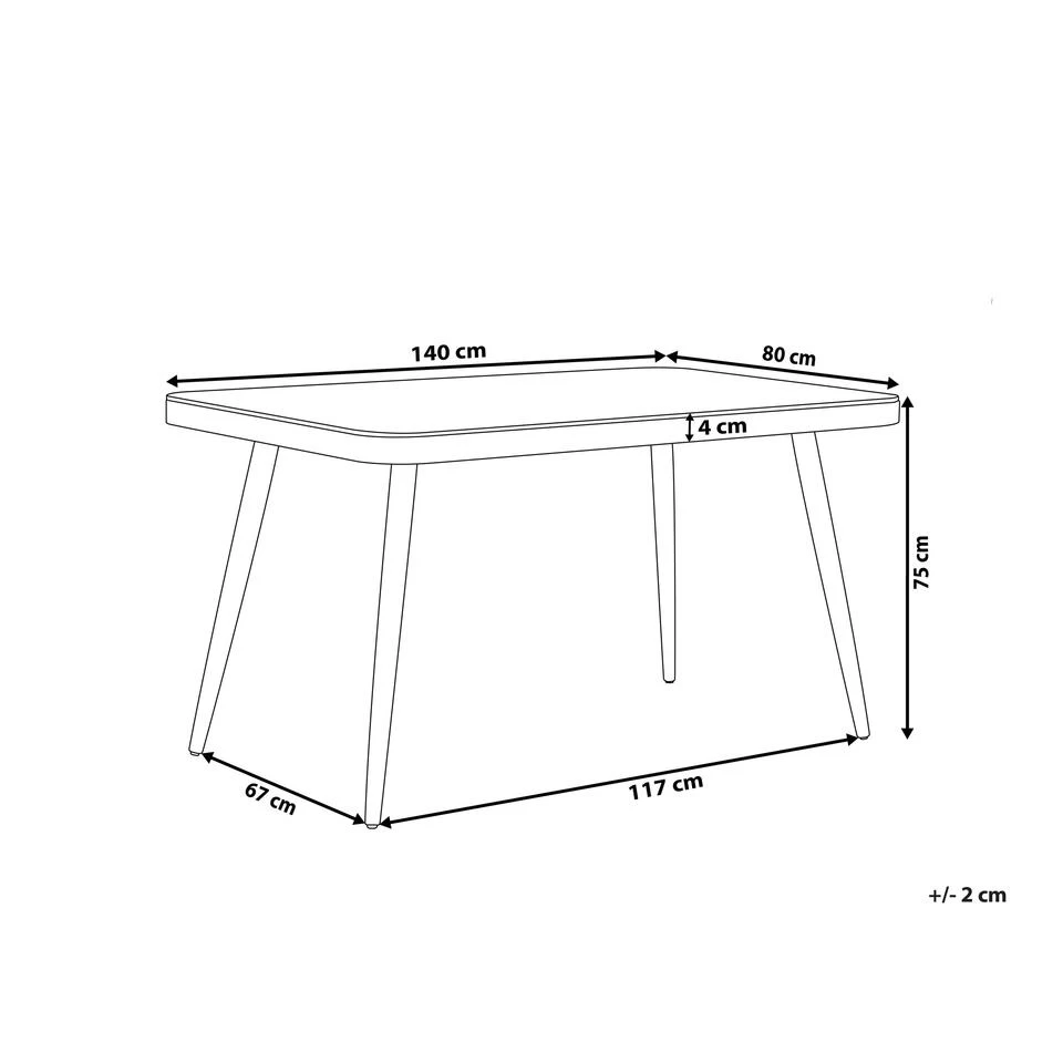 Beliani Tuintafel LIPARI - Grijs Aluminium 5 Beliani Tuintafel LIPARI - Grijs Aluminium - Afbeelding 3