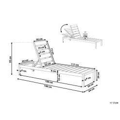Beliani Tuinligstoel NARDO - Lichte Houtkleur Kunsthout, Aluminium -Beroemde Tuinmeubel Winkel e0251d0448f9435b9a1d81206cd09e7b