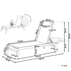 Beliani Tuinligstoel CATANIA - Zwart Polyester, Aluminium -Beroemde Tuinmeubel Winkel f4602cb499714e719ddd8886d4482670 1