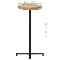 VidaXL Bartafel Rond Ø50x110 Cm Ruw Mangohout -Beroemde Tuinmeubel Winkel f5d323eaf65c4ea5817bf02097e02766