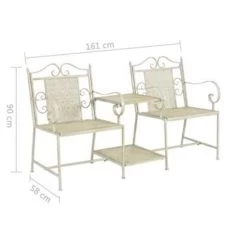 VidaXL Tuinbank 2-zits 161 Cm Staal Wit -Beroemde Tuinmeubel Winkel fc43b3a0e8da4a69bea931ae59777a30